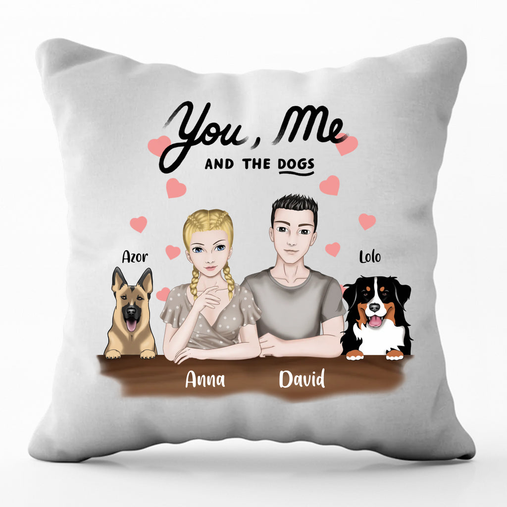 Εξατομικευμένο μαξιλάρι - Εσείς, εγώ και τα σκυλιά (έως και 2 σκυλιά)